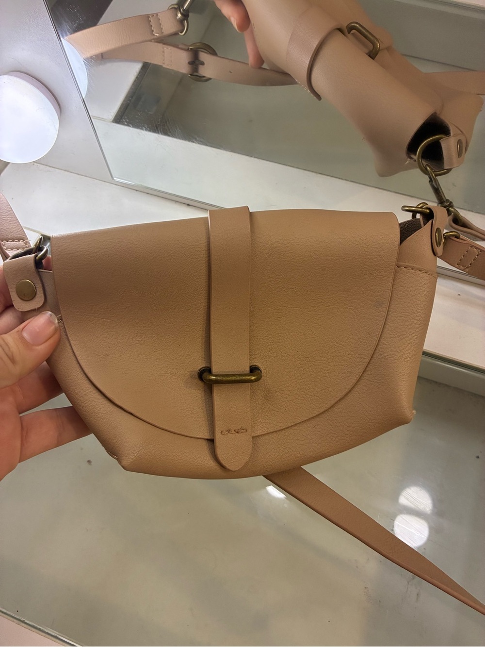 Women's Crossbody Saddle Bag - Nude universal threads